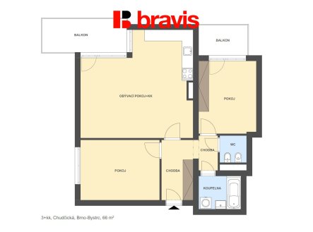 Prodej bytu, 3+kk, 79 m²