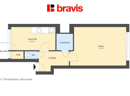 Pronájem bytu, 1+1, 48 m²