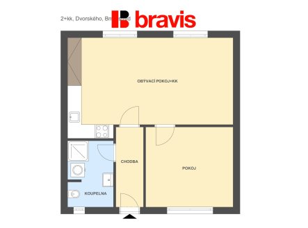 Pronájem bytu, 2+kk, 54 m²