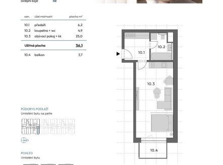 Prodej bytu, 1+kk, 39 m²