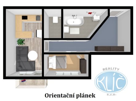 Pronájem bytu, 2+kk, 43 m²