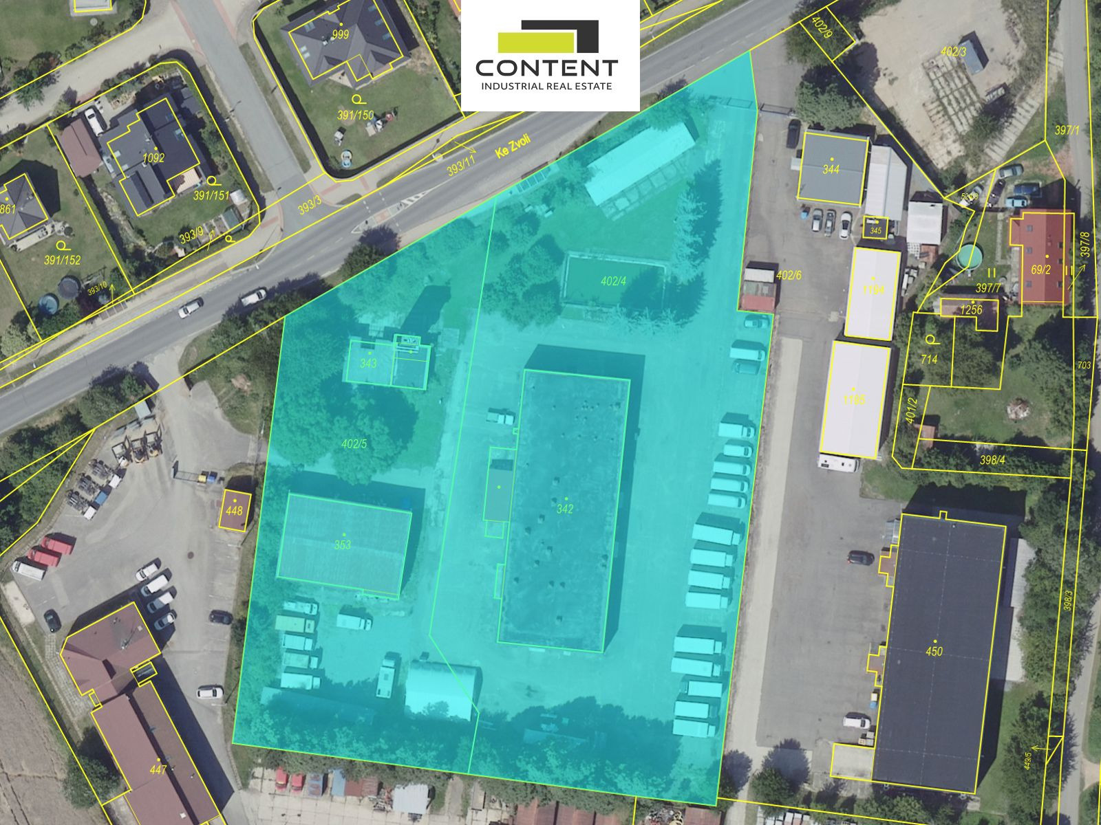 Prodej výrobně skladového areálu 9471 m², Dolní Břežany, Praha - západ, D0