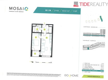 Prodej bytu, 2+kk, 53 m²