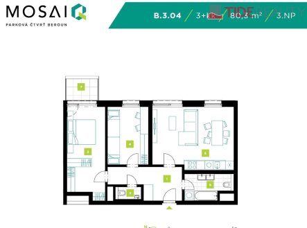 Prodej bytu, 3+kk, 84 m²