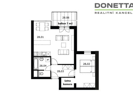 Prodej bytu, 2+kk, 57 m²