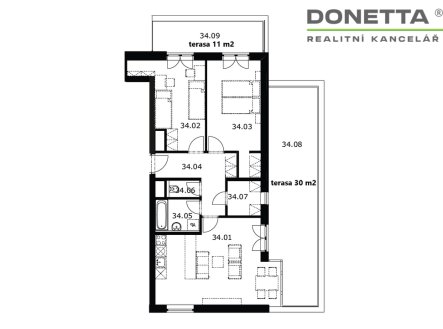 Prodej bytu, 3+kk, 77 m²