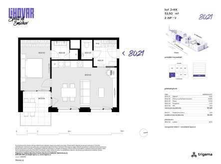Prodej bytu, 2+kk, 50 m²