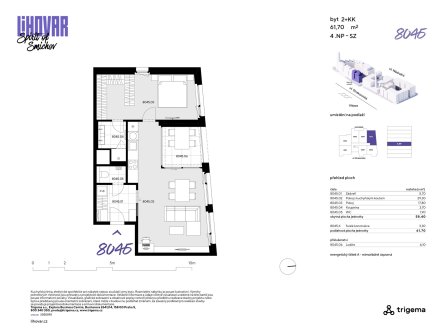 Prodej bytu, 2+kk, 58 m²
