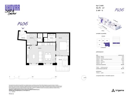 Prodej bytu, 2+kk, 53 m²