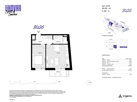 Prodej bytu, 2+kk, 46 m²