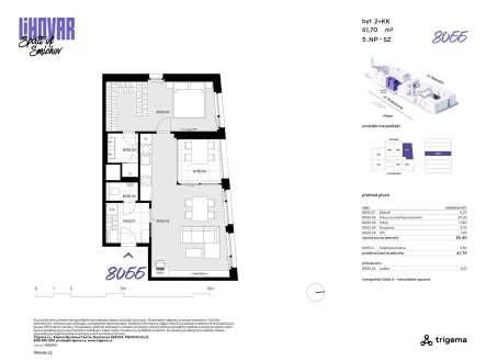 Prodej bytu, 2+kk, 58 m²