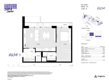 Prodej bytu, 2+kk, 50 m²