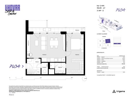 Prodej bytu, 2+kk, 55 m²