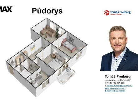 Pronájem bytu, 3+1, 67 m²
