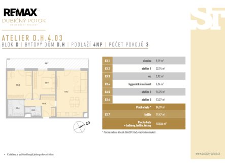 Prodej bytu, 3+kk, 103 m²