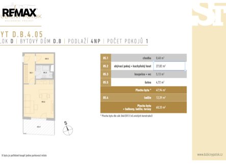 Prodej bytu, 1+kk, 60 m²