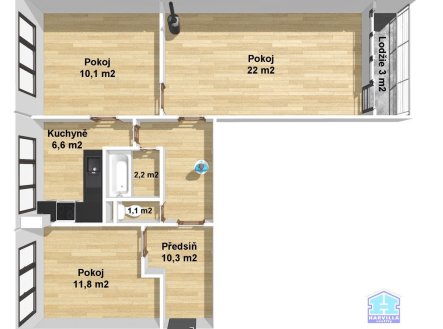 Prodej bytu, 3+1, 64 m²