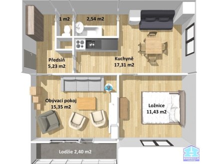 planek1 | Prodej bytu, 2+1, 53 m²