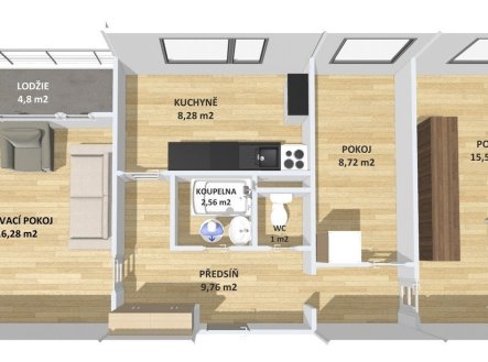 Prodej bytu, 3+1, 67 m²