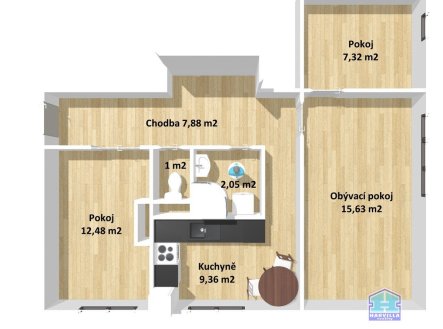 Prodej bytu, 3+1, 56 m²