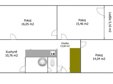 Pronájem bytu, 3+1, 78 m²