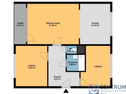 Pronájem bytu, 3+1, 74 m²