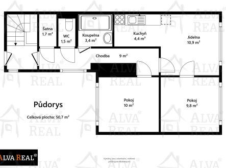 Pronájem bytu, 2+1, 50 m²