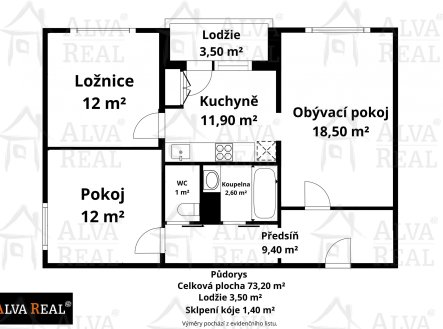 Prodej bytu, 3+1, 72 m²