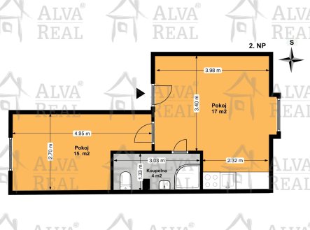 Pronájem bytu, 2+kk, 36 m²