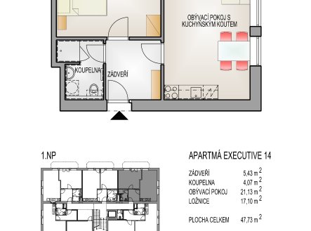 Prodej bytu, 2+kk, 48 m²