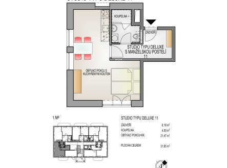 Prodej bytu, 1+kk, 33 m²