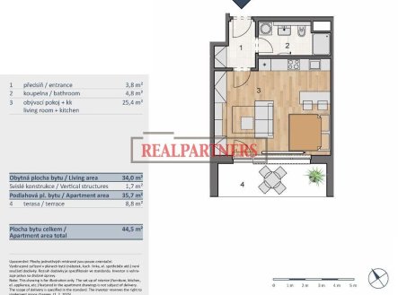 Prodej bytu, 1+kk, 44 m²