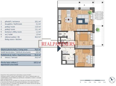 Prodej bytu, 3+kk, 107 m²