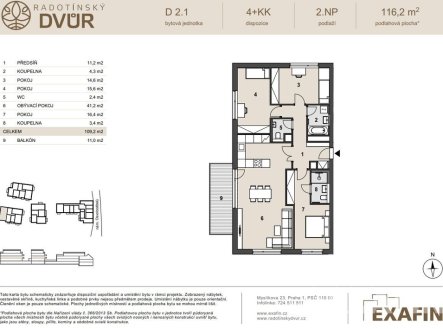 Prodej bytu, 4+kk, 116 m²