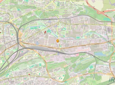 Mapa umístění nemovitosti.