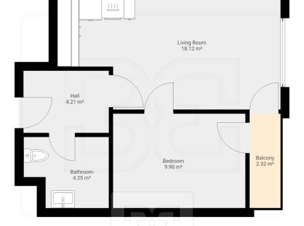 Pronájem bytu, 2+kk, 41 m²