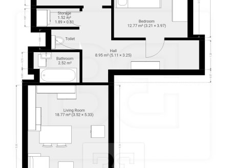 Pronájem bytu, 3+kk, 52 m²