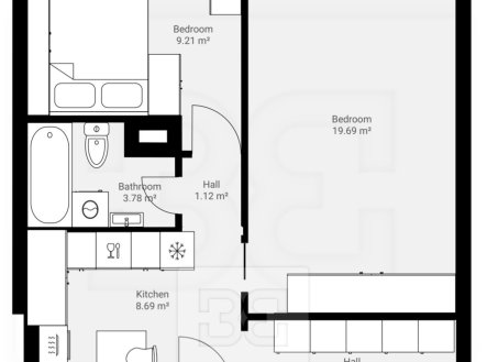 Pronájem bytu, 2+1, 49 m²