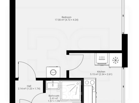 Pronájem bytu, 1+1, 27 m²