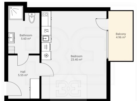 Pronájem bytu, 1+kk, 37 m²