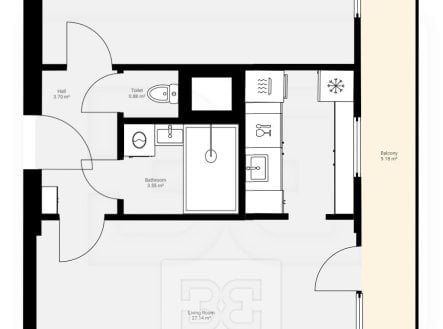Pronájem bytu, 2+kk, 52 m²