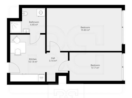 Pronájem bytu, 2+1, 49 m²