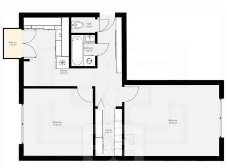 Pronájem bytu, 2+1, 57 m²