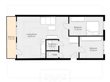 Pronájem bytu, 3+kk, 71 m²