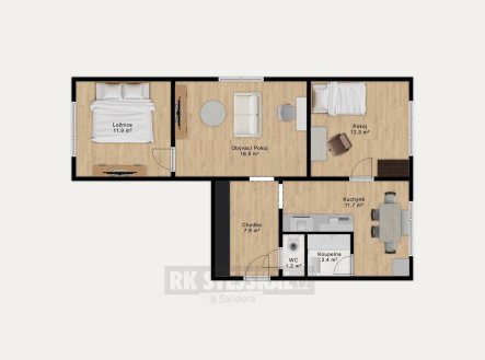 Prodej bytu, 3+1, 64 m²