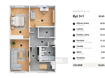 Prodej bytu, 3+1, 82 m²