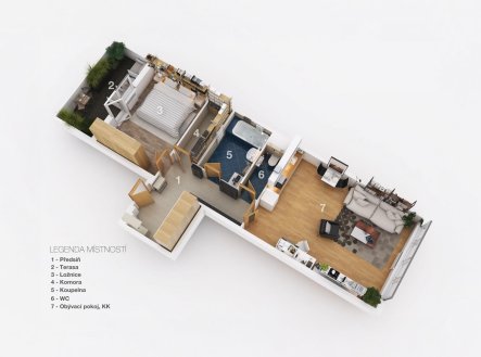 Pronájem bytu, 2+kk, 70 m²