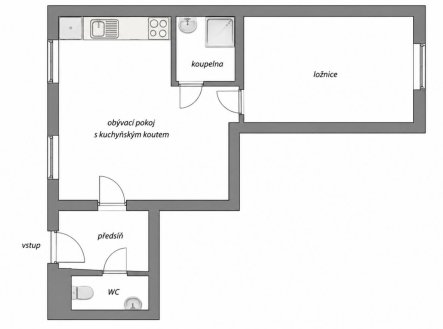 Pronájem bytu, 2+kk, 48 m²