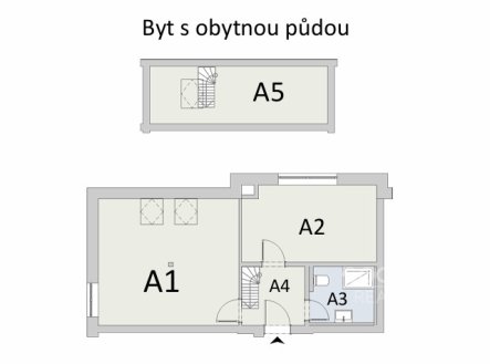 Pronájem bytu, 2+kk, 55 m²
