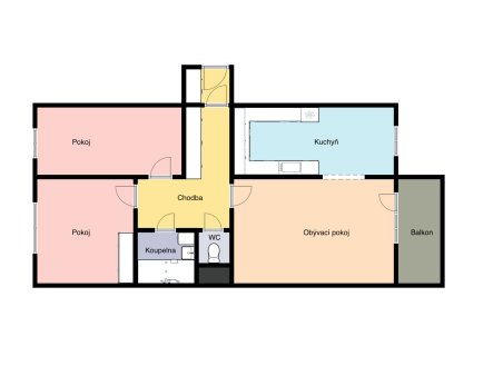 Pronájem bytu, 3+kk, 68 m²
